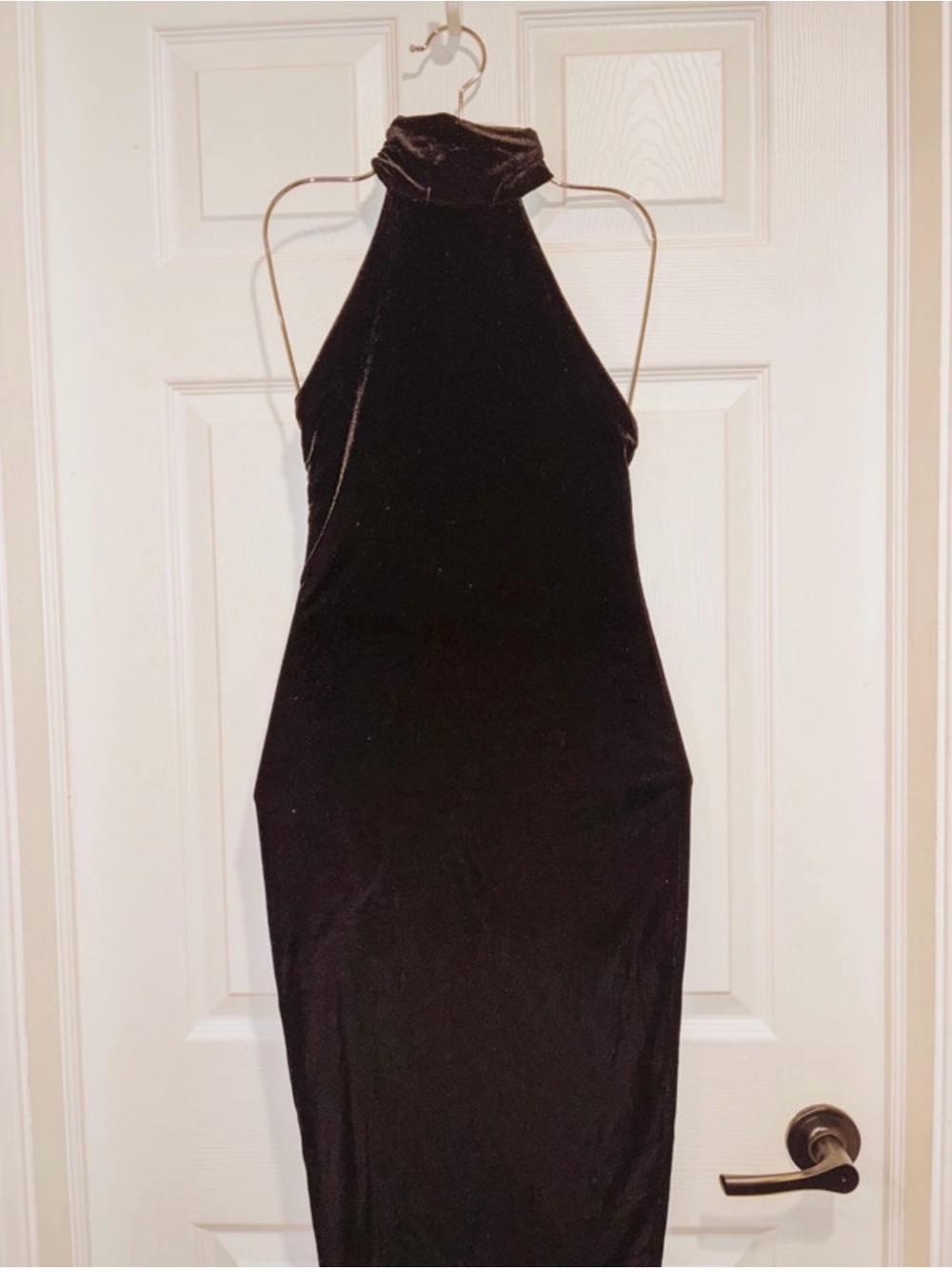 Black Midi Velvet Dress